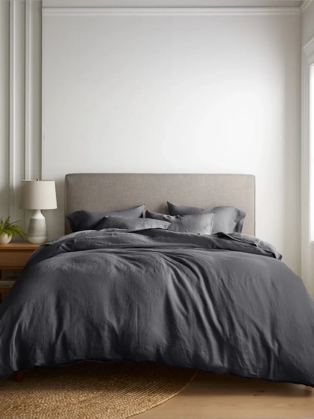 QUINCE NWOT European Linen Duvet Cover King - Charcoal